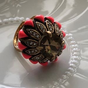 Stella & Dot Cocktail Ring - Hot Pink